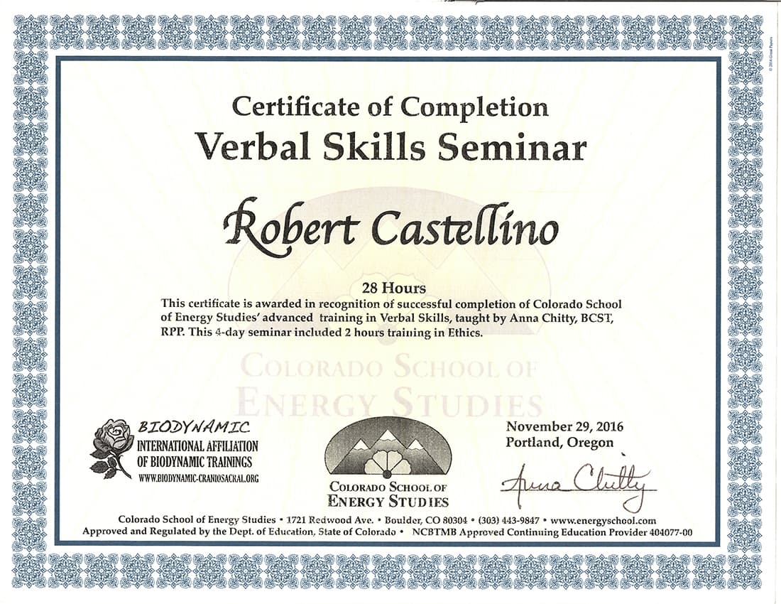 Verbal Skills 28-hour certification